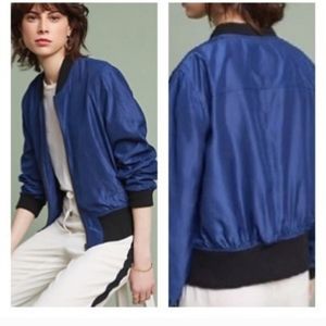 Hei Hei for Anthropologie|  “Juneworthy” Navy Blue Bomber jacket